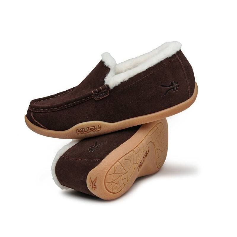 Outsole view of the KURU LOFT Women's Slipper in Java Brown-Gum, showing the KURUSOLE tread.