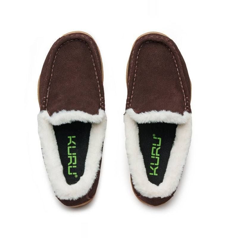 Top-down view of the KURU LOFT Women's Slipper in Java Brown-Gum.