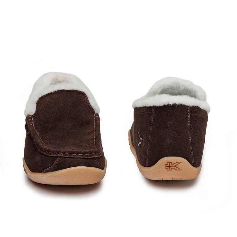 Back heel view of the KURU LOFT Women's Slipper in Java Brown-Gum.