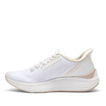 Pair of KURU ATOM 2 Women's Sneaker in Bright White-Sand, angled view.
