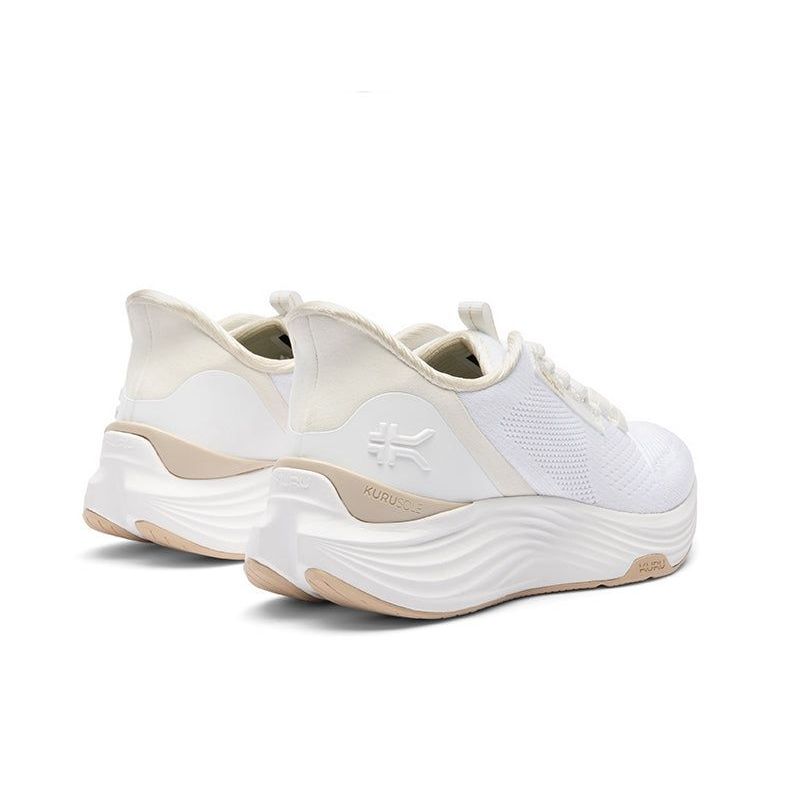 Top-down view of the KURU ATOM 2 Women's Sneaker in Bright White-Sand.
