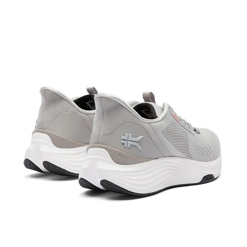 Top-down view of the KURU ATOM 2 Men's Sneaker in Dove Gray-Bright White.