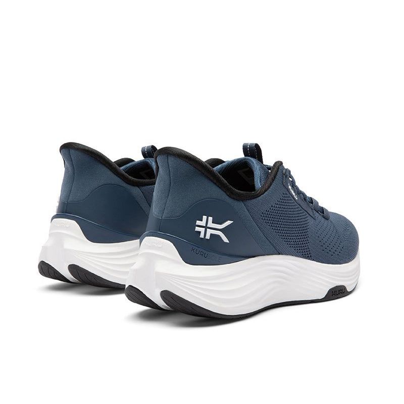 Top-down view of the KURU ATOM 2 Men's Sneaker in Dusk Blue-Bright White.