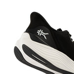 Close-up of the upper material on the KURU ATOM 2 Men's Sneaker in Jet Black-Bright White.