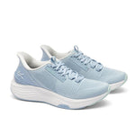 Pair of KURU ATOM 2 Women's Sneaker in Mist Blue-Bright White, angled view.