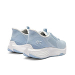 Top-down view of the KURU ATOM 2 Women's Sneaker in Mist Blue-Bright White.