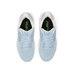 Close-up of the heel cup on the KURU ATOM 2 Women's Sneaker in Mist Blue-Bright White.