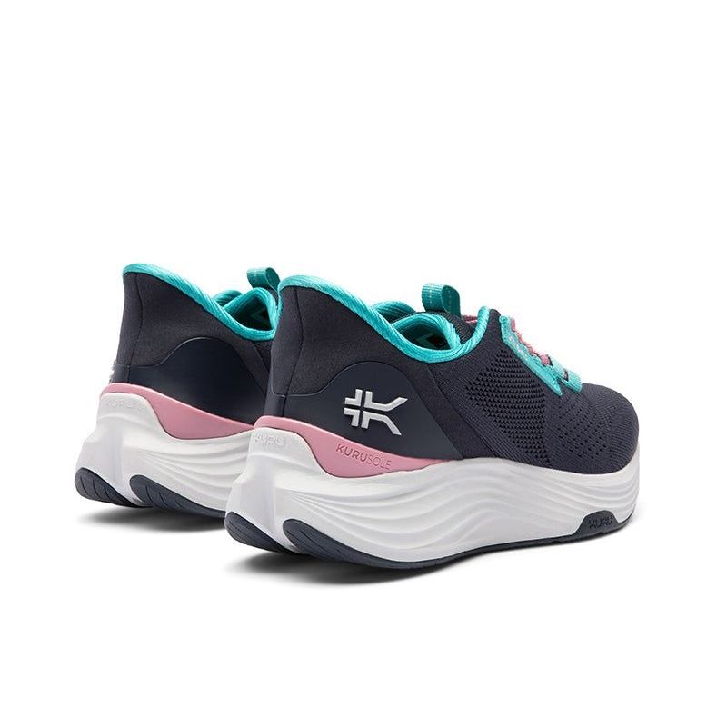 Top-down view of the KURU ATOM 2 Women's Sneaker in Night Blue-Teal.