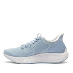Pair of KURU ATOM 2 WIDE Women's Sneaker in Mist Blue-Bright White, angled view.
