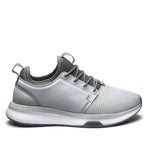 KURU ATOM Women's Sneaker in Cloud Gray-White-Iron Gray.
