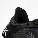 Top-down view of the KURU ATOM Fusion Men's Sneaker in Jet Black-Bright White.