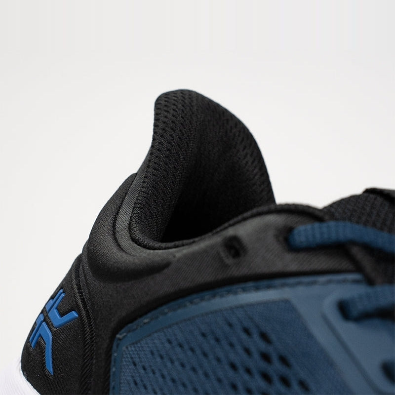 Top-down view of the KURU ATOM Fusion Men's Sneaker in Midnight Blue-Jet Black.