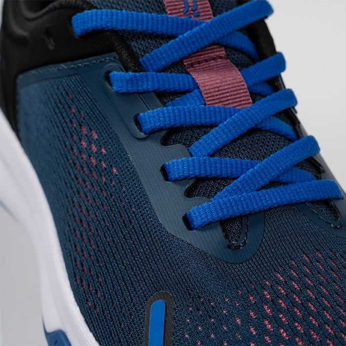 Pair of KURU ATOM Fusion Women's Sneaker in Midnight Blue-Jet Black, angled view.