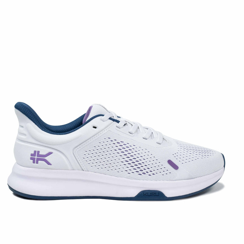 KURU ATOM Fusion Women's Sneaker in Mist Gray-Lavender.