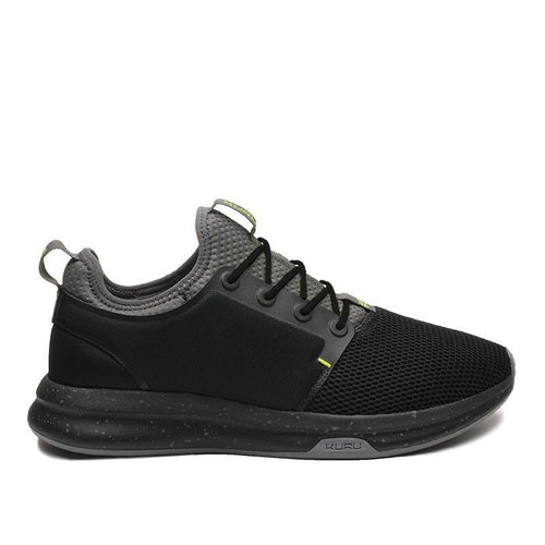 KURU ATOM Men's Sneaker in Jet Black-Citron.