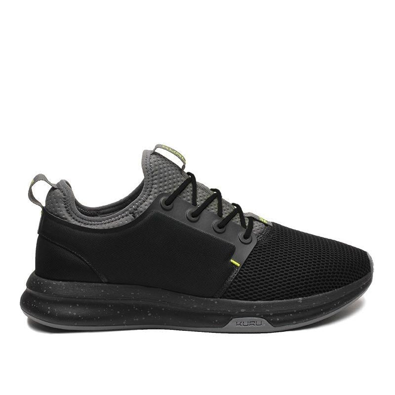 KURU ATOM Men's Sneaker in Jet Black-Citron.