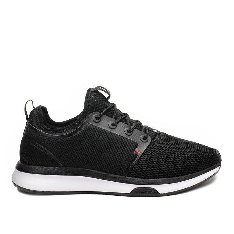 KURU ATOM Men's Sneaker in Jet Black-White-Fire Red.