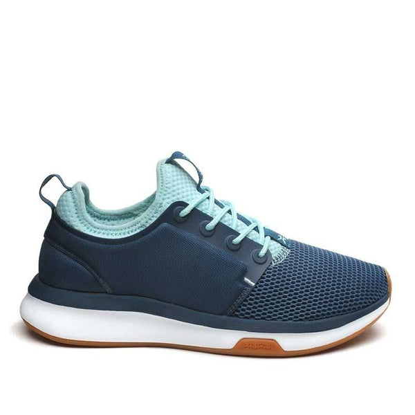 KURU ATOM Women's Sneaker in Tidal Wave-White-Oasis Blue.
