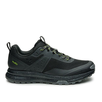 KURU ATOM Trail Men's Sneaker in Jet Black-KURU Green.