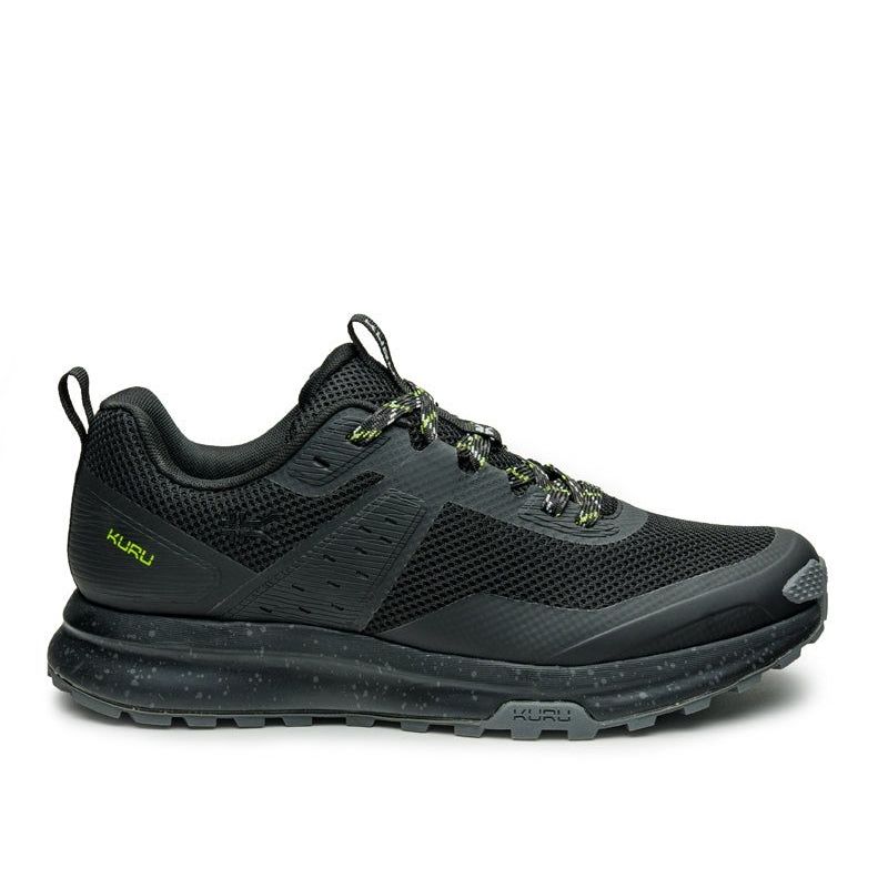 KURU ATOM Trail Men's Sneaker in Jet Black-KURU Green.