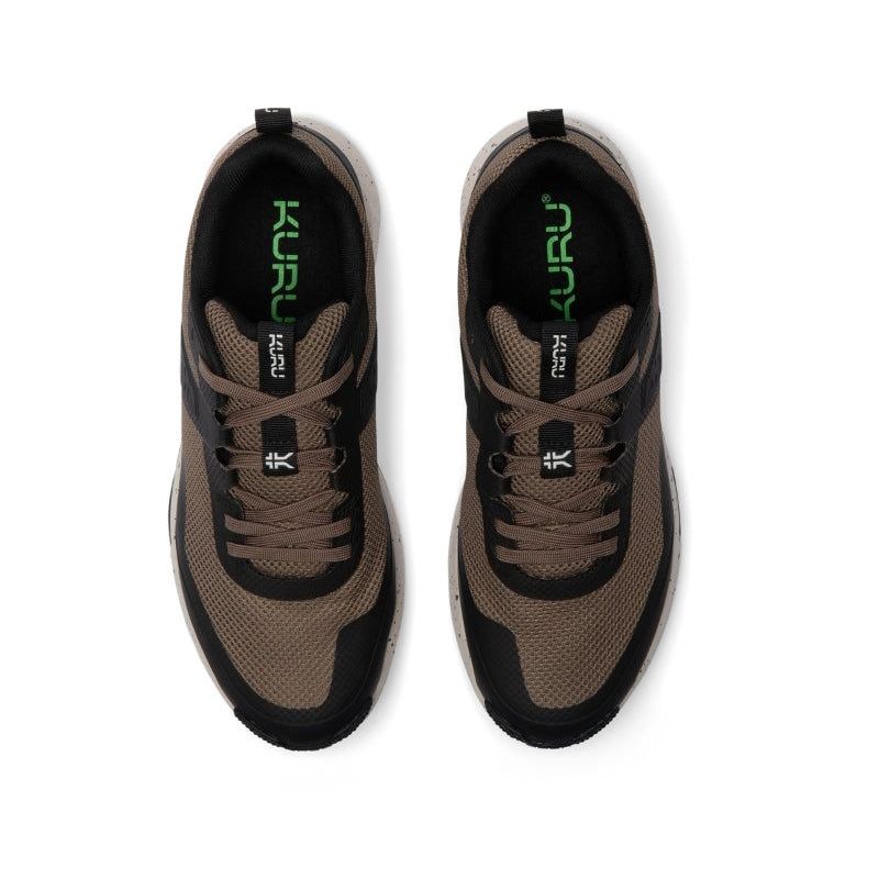 Top-down view of the KURU ATOM Trail Men's Sneaker in Rustic Taupe-Jet Black.