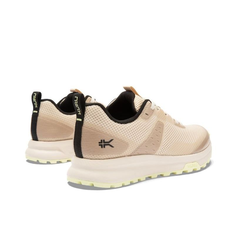 Close-up of the heel cup on the KURU ATOM Trail Women's Sneaker in Sand-Lime Sorbet.