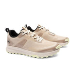 Pair of KURU ATOM Trail Women's Sneaker in Sand-Lime Sorbet, angled view.