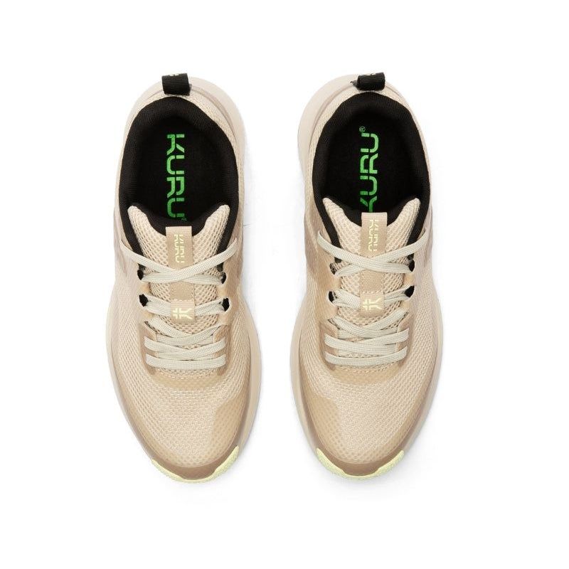 Top-down view of the KURU ATOM Trail Women's Sneaker in Sand-Lime Sorbet.