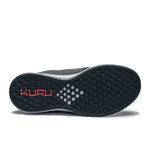 Outsole view of the KURU ATOM Waterproof Men's Sneaker in Blue Haze-Charcoal Gray, showing the KURUSOLE tread.