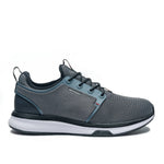 KURU ATOM Waterproof Men's Sneaker in Blue Haze-Charcoal Gray.