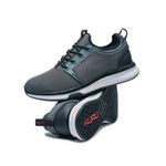 Top-down view of the KURU ATOM Waterproof Men's Sneaker in Blue Haze-Charcoal Gray.