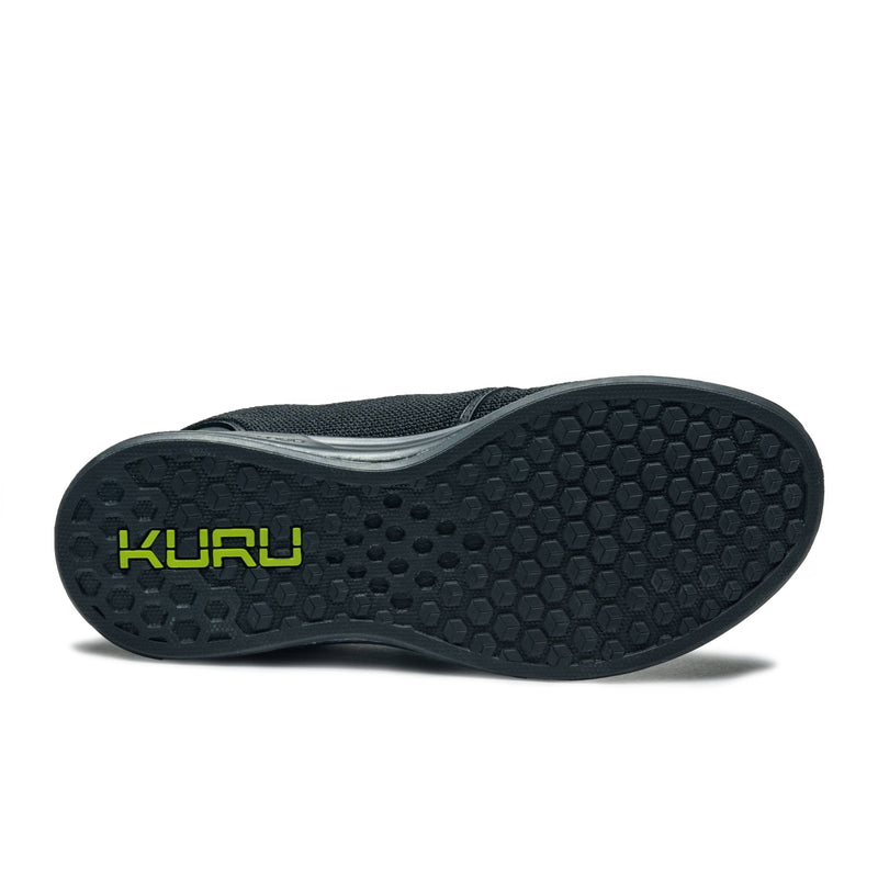 Top-down view of the KURU ATOM Waterproof Men's Sneaker in Jet Black.