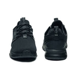 Close-up of the upper material on the KURU ATOM Waterproof Women's Sneaker in Jet Black.