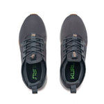 Outsole view of the KURU ATOM Waterproof Women's Sneaker in Smoke Gray-Apricot, showing the KURUSOLE tread.