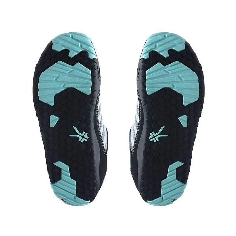 Outsole view of the KURU CHICANE WIDE Women's Sneaker in Black-Delirium, showing the KURUSOLE tread.