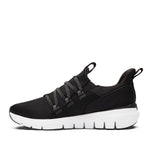 Top-down view of the KURU FLEX Slip-On Women's Sneaker in Jet Black-Bright White.