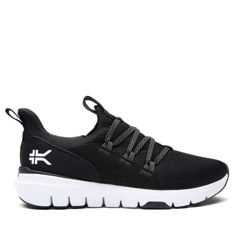 KURU FLEX Slip-On Men's Sneaker in Jet Black-Bright White.