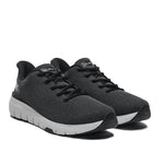 Pair of KURU FLEX Via Men's Sneaker in Jet Black-Bright White, angled view.