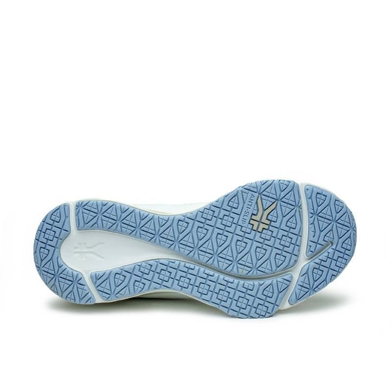 Outsole view of the KURU KINETIC 2 Women's Sneaker in Bright White-Blue Fog, showing the KURUSOLE tread.
