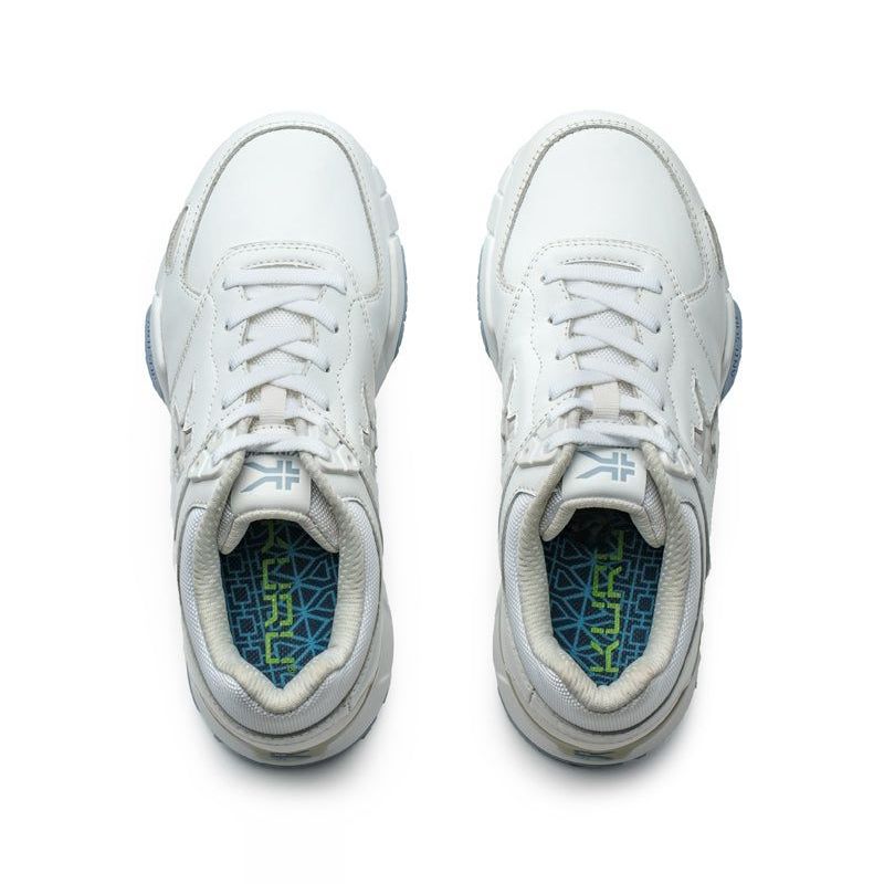Top-down view of the KURU KINETIC 2 Women's Sneaker in Bright White-Blue Fog.