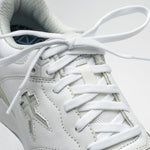 Pair of KURU KINETIC 2 Women's Sneaker in Bright White-Blue Fog, angled view.