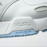 Close-up of the upper material on the KURU KINETIC 2 Women's Sneaker in Bright White-Blue Fog.