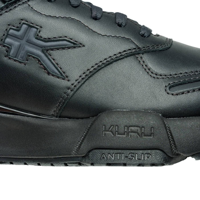 Close-up of the upper material on the KURU KINETIC 2 Men's Sneaker in Smokestack Black.