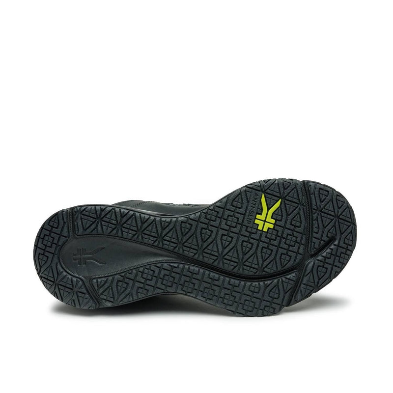Outsole view of the KURU KINETIC 2 WIDE Men's Sneaker in Smokestack Black, showing the KURUSOLE tread.