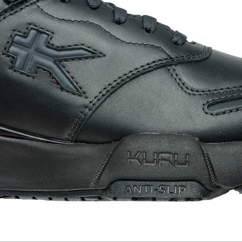Close-up of the upper material on the KURU KINETIC 2 WIDE Men's Sneaker in Smokestack Black.