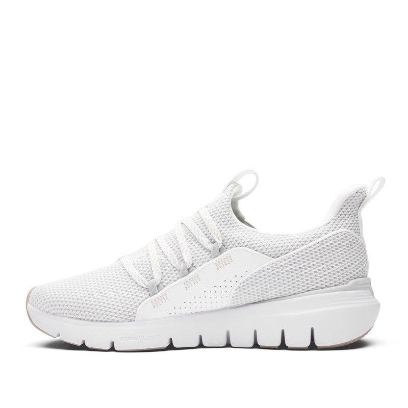 Outsole view of the KURU FLEX Slip-On Men's Sneaker in Bright White-Sand, showing the KURUSOLE tread.