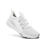 Angled profile view of the KURU FLEX Slip-On Men's Sneaker in Bright White-Sand.