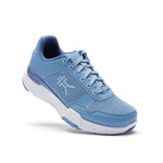 Angled profile view of the KURU QUANTUM 2 Women's Sneaker in Blue Fog-Bright White.