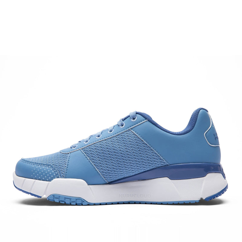 Outsole view of the KURU QUANTUM 2 Women's Sneaker in Blue Fog-Bright White, showing the KURUSOLE tread.