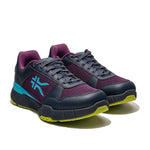 Pair of KURU QUANTUM 2 Women's Sneaker in Electric Grape-Midnight Blue, angled view.